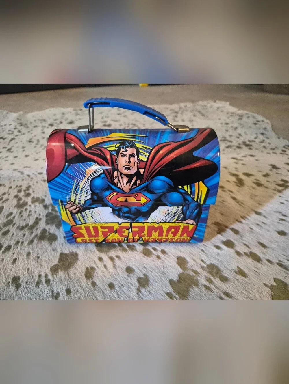 Superman Graphic Lunch Bag - Blue/Red Comic Design